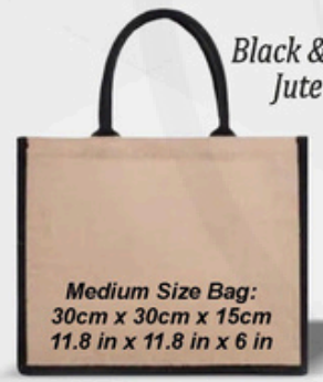Black & Natural Jute Bags Medium