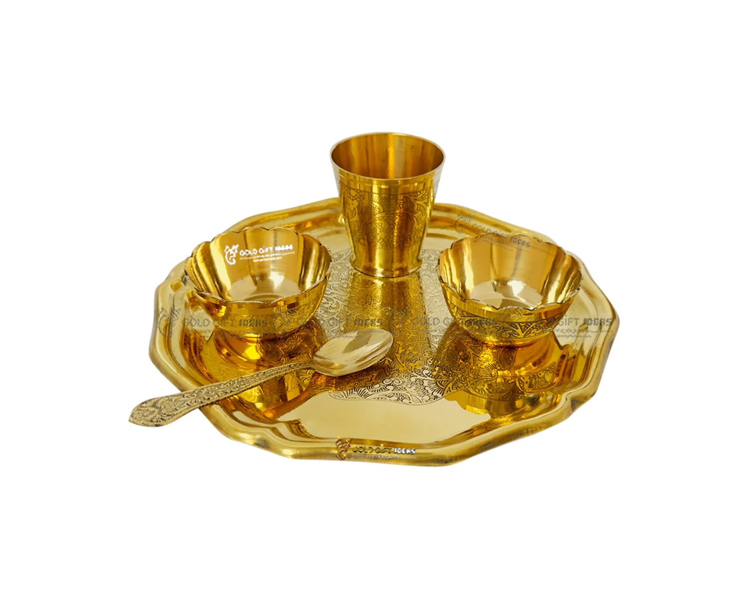 Brass 8 Inch Balbhog Dinner Set
