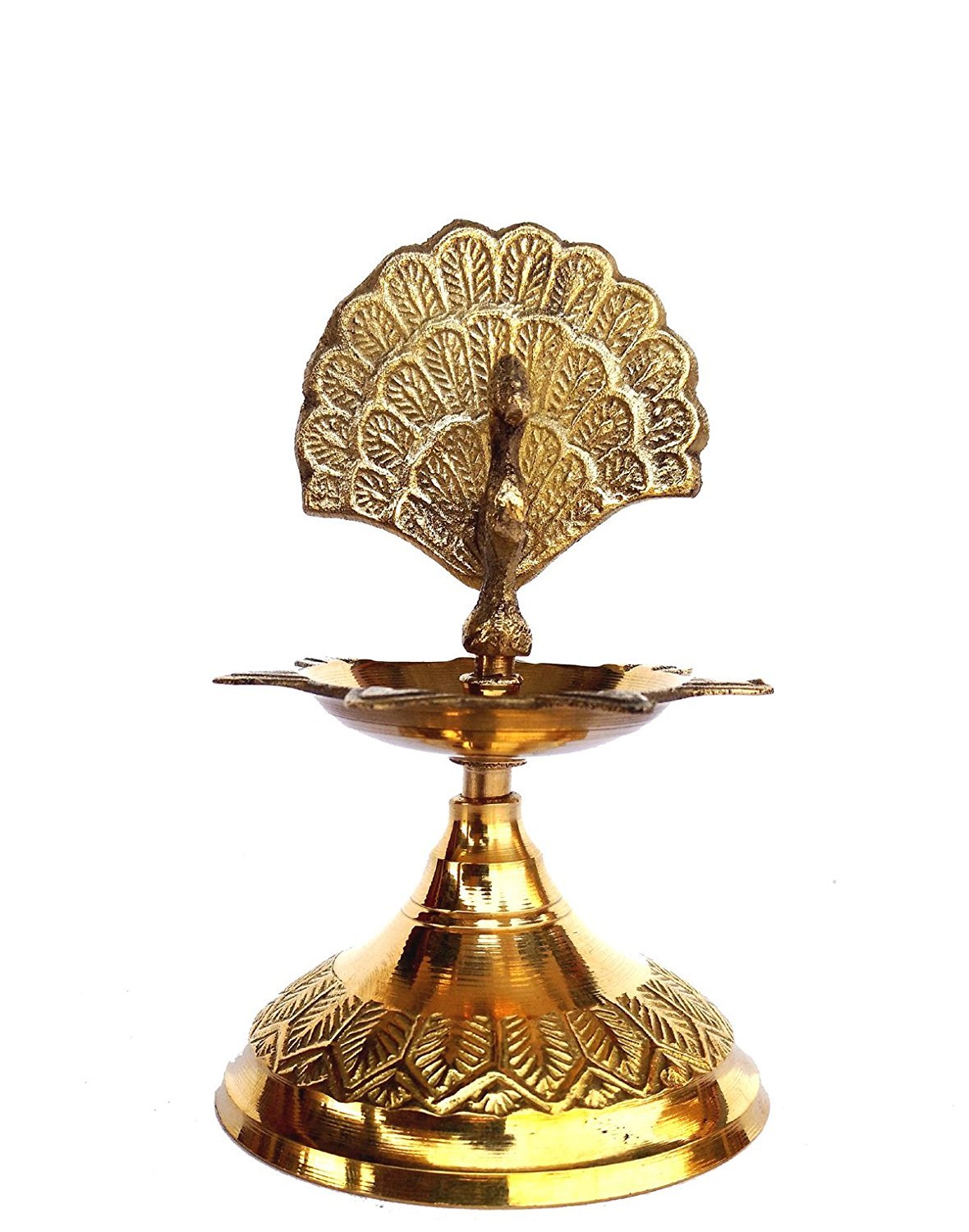 Brass 1 Step Peacock Diya