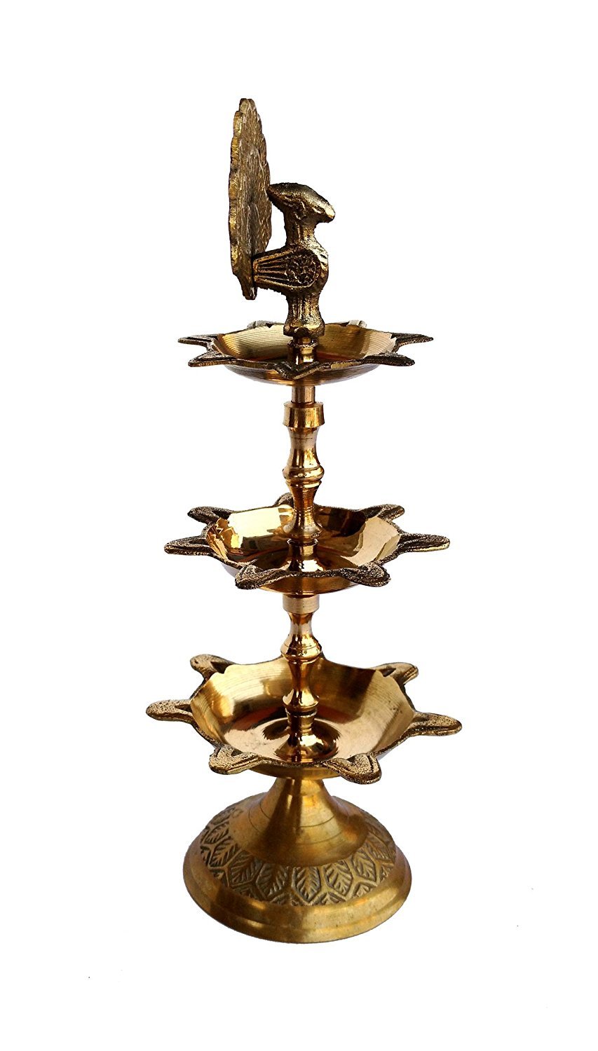 Brass 3 Step Peacock Diya